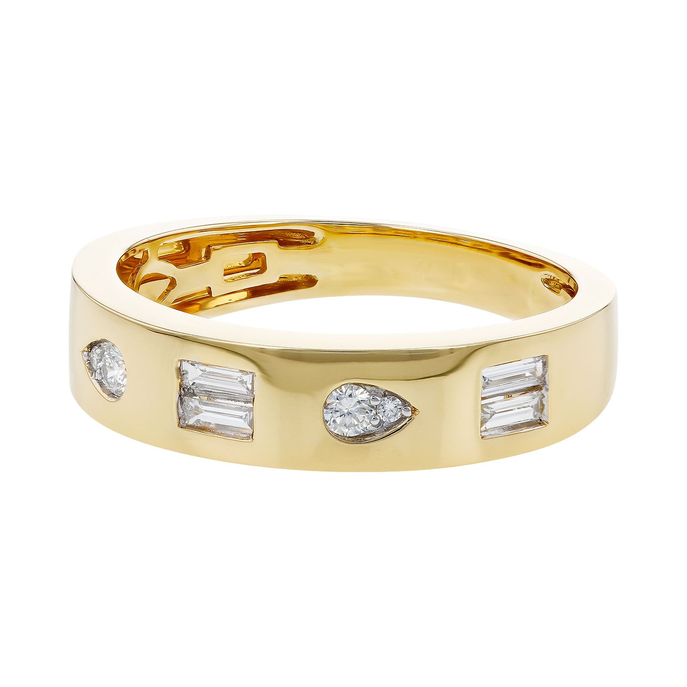 Allison Kaufman 14K Yellow Gold Burnished Diamond Ring