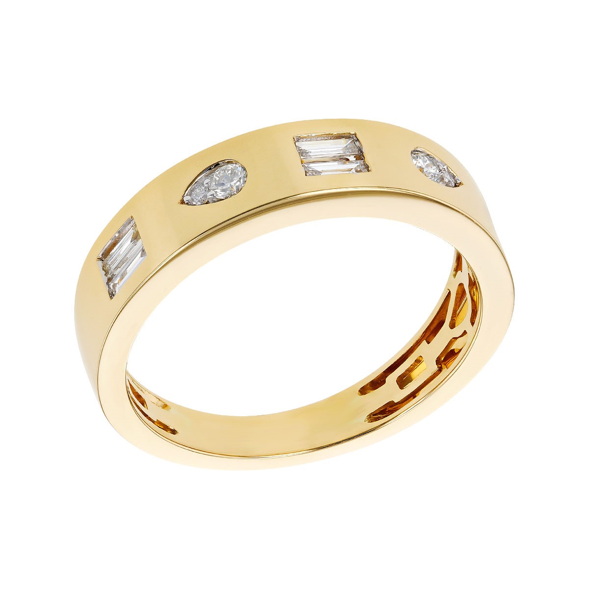 Allison Kaufman 14K Yellow Gold Burnished Diamond Ring