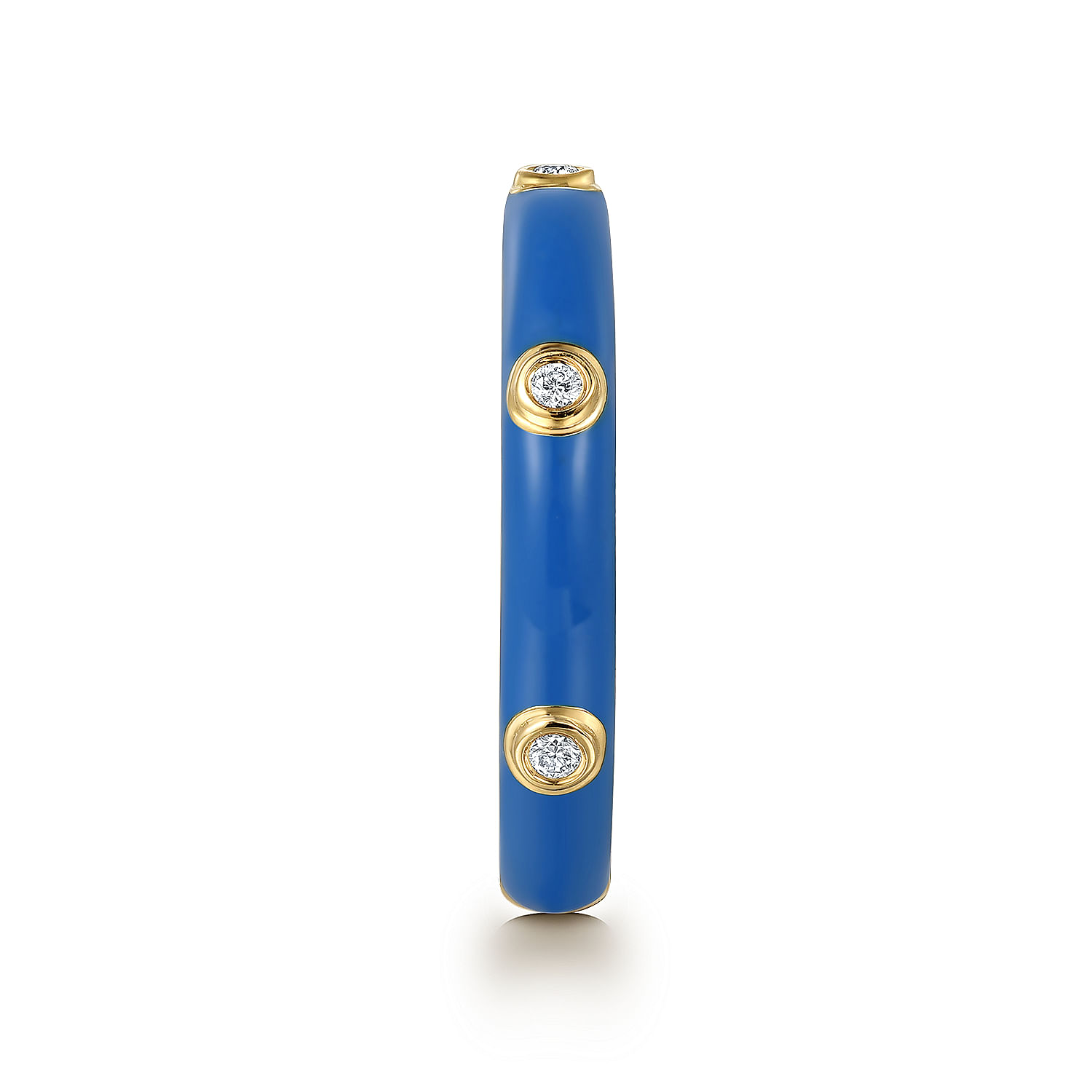 Gabriel & Co. 14K Yellow Gold Diamond and Blue Enamel Ring