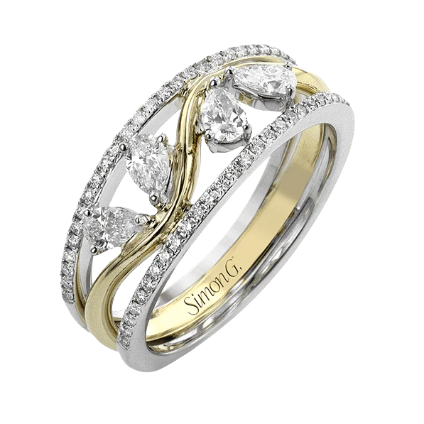 Simon G. 18KTwo-Tone Diamond Wave Ring