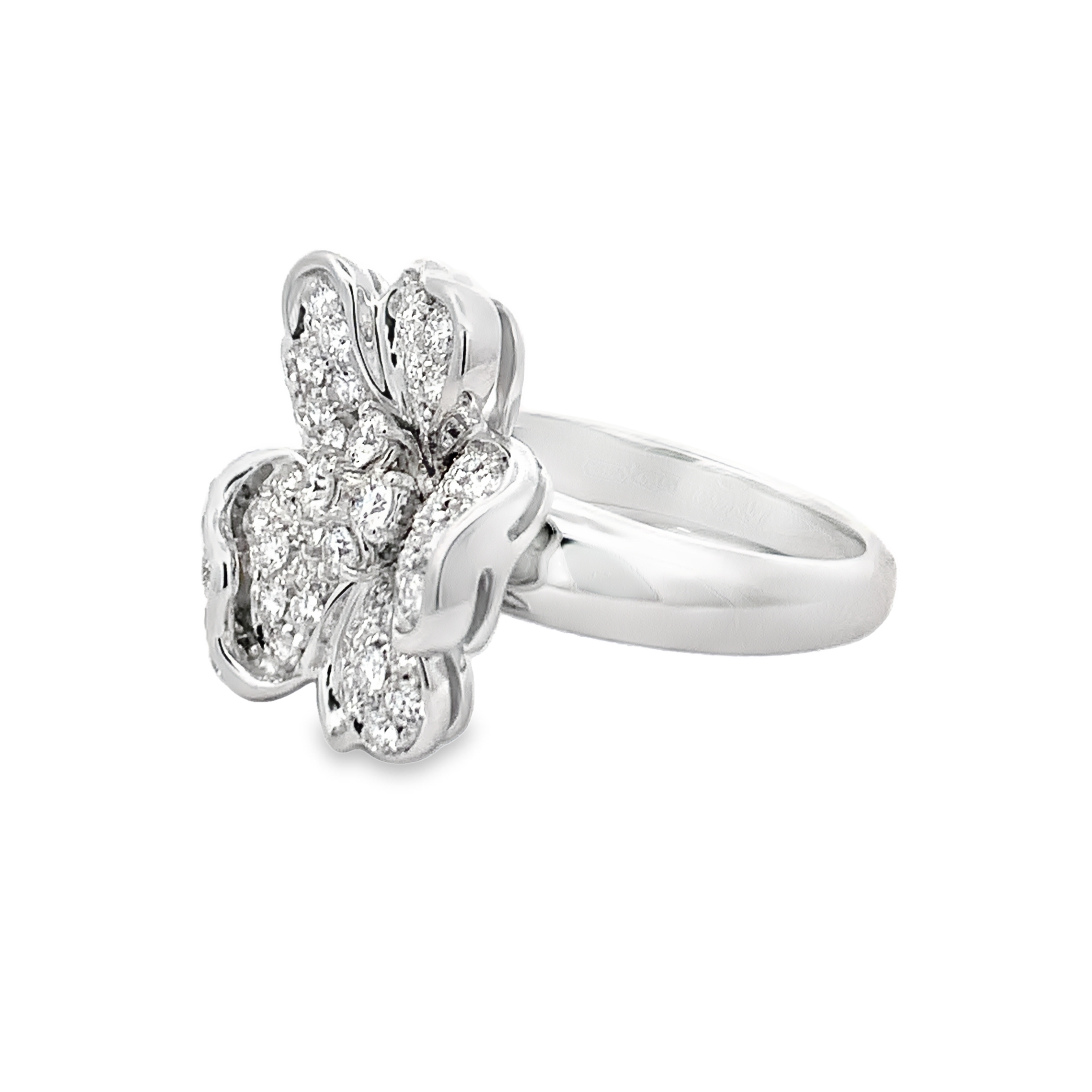 Leo Pizzo 18K White Gold Diamond Flower Ring