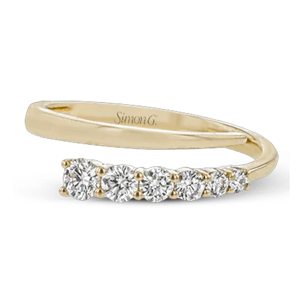 Simon G 18K Yellow Gold Diamond Bypass Ring