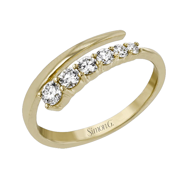 Simon G 18K Yellow Gold Diamond Bypass Ring