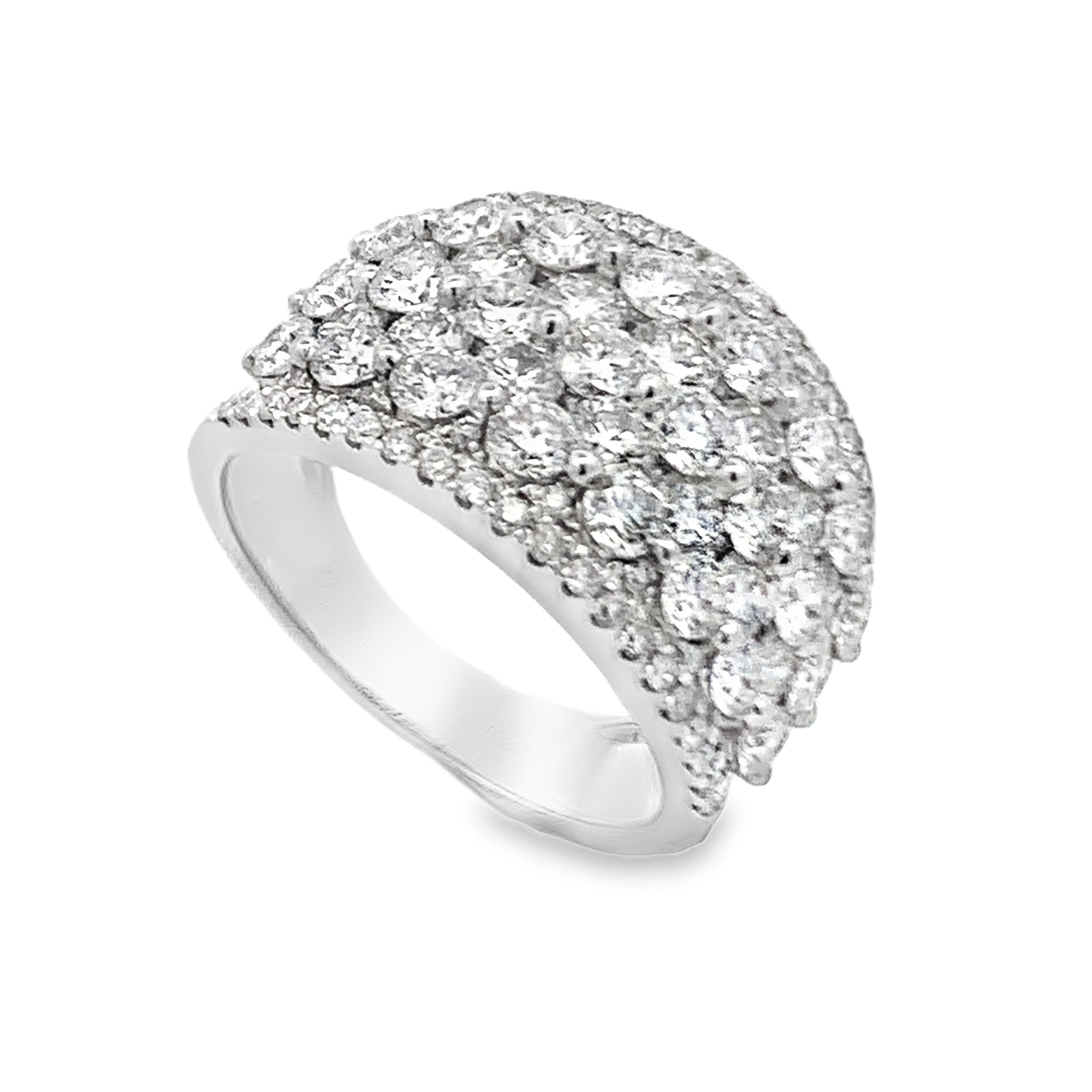 18K White Gold Wide Diamond Ring