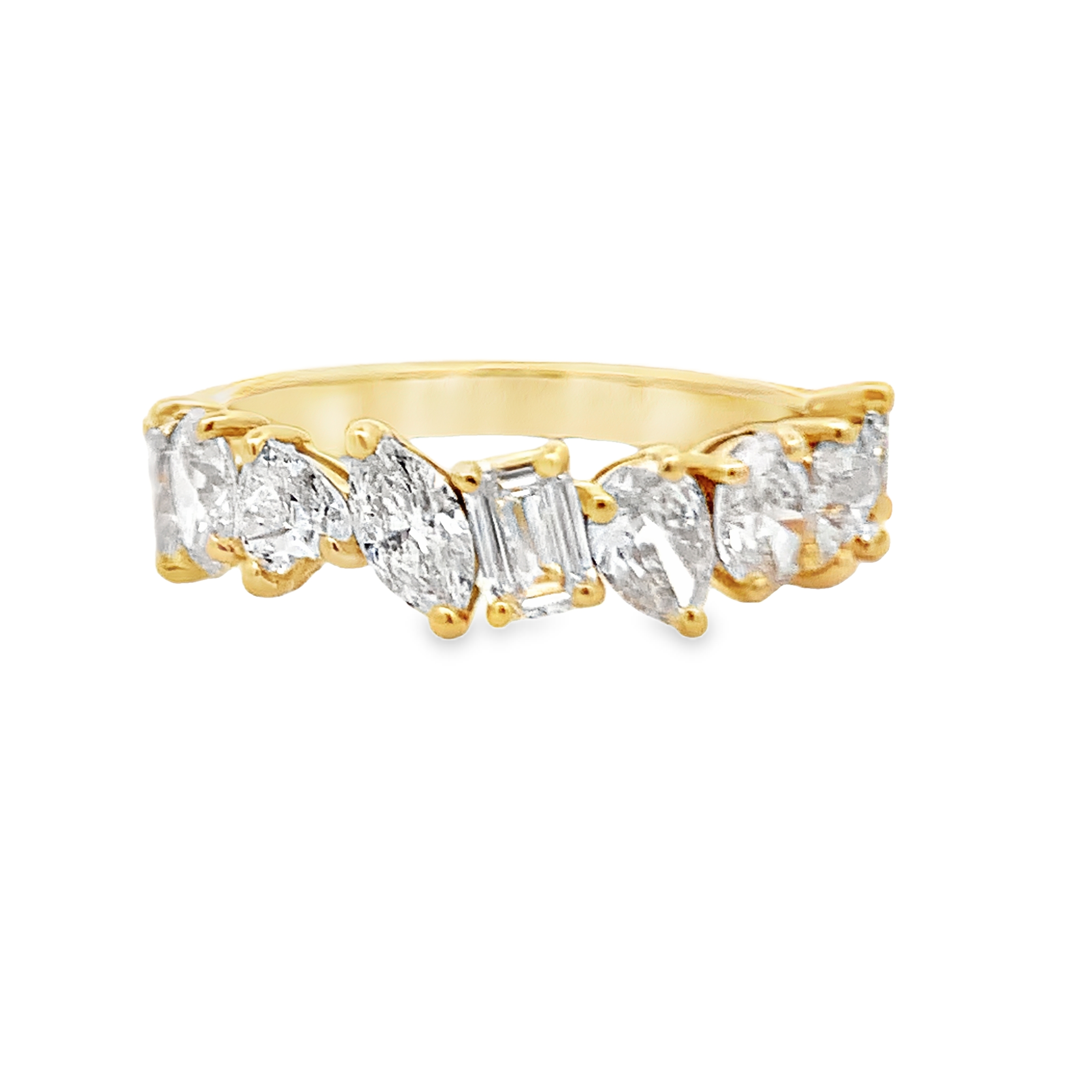 18K Yellow Gold Mix-Shape Diamond Ring