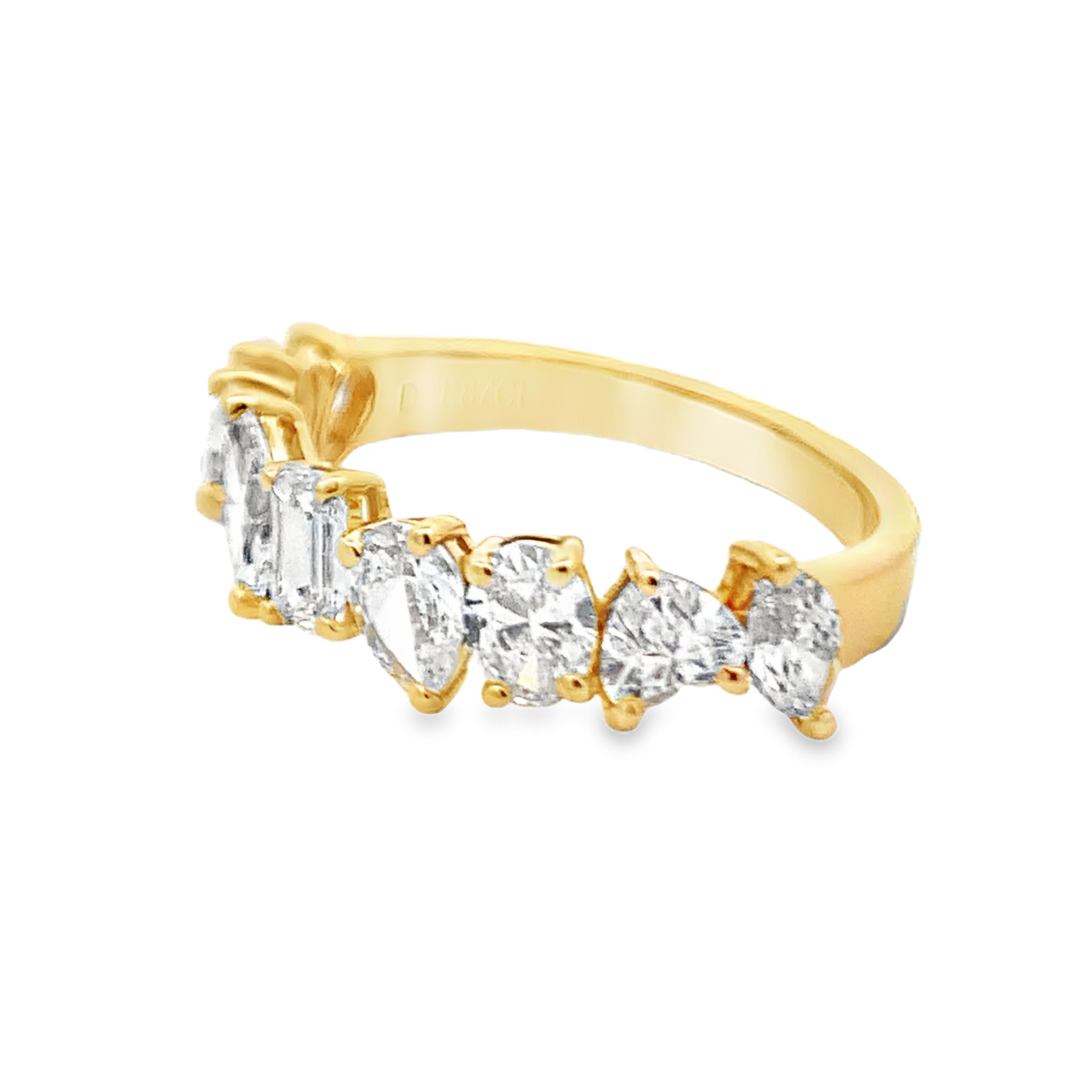 18K Yellow Gold Mix-Shape Diamond Ring