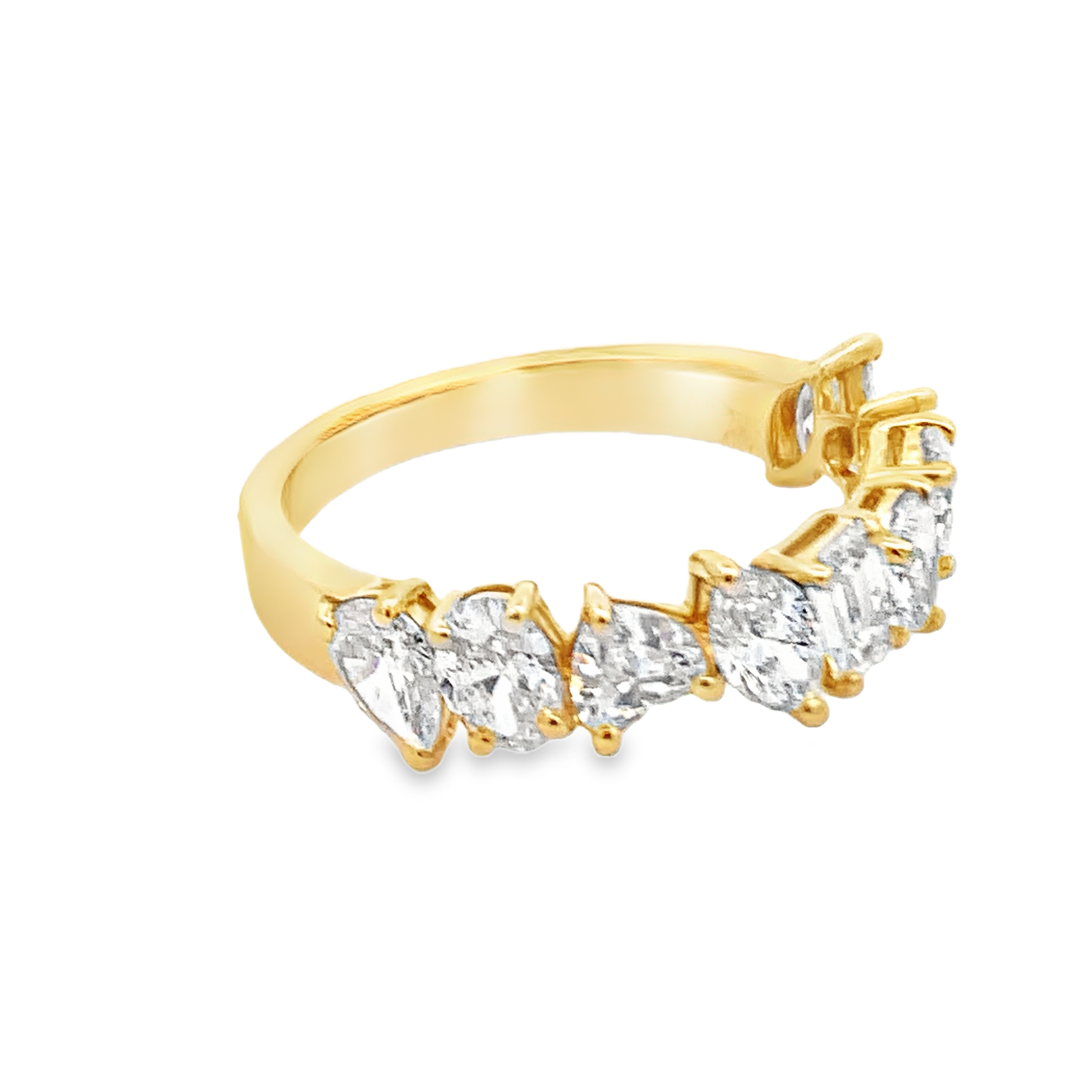 18K Yellow Gold Mix-Shape Diamond Ring