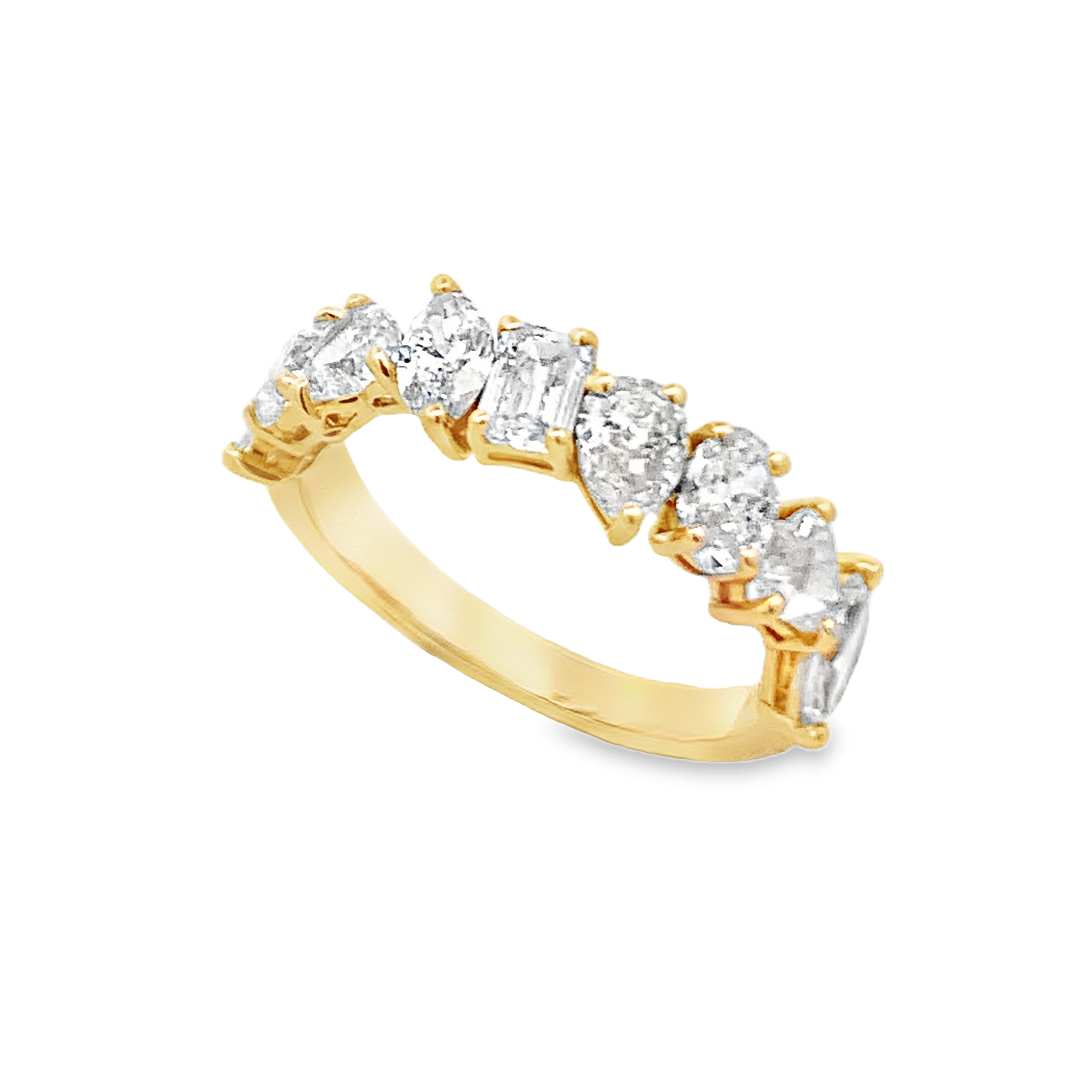 18K Yellow Gold Mix-Shape Diamond Ring