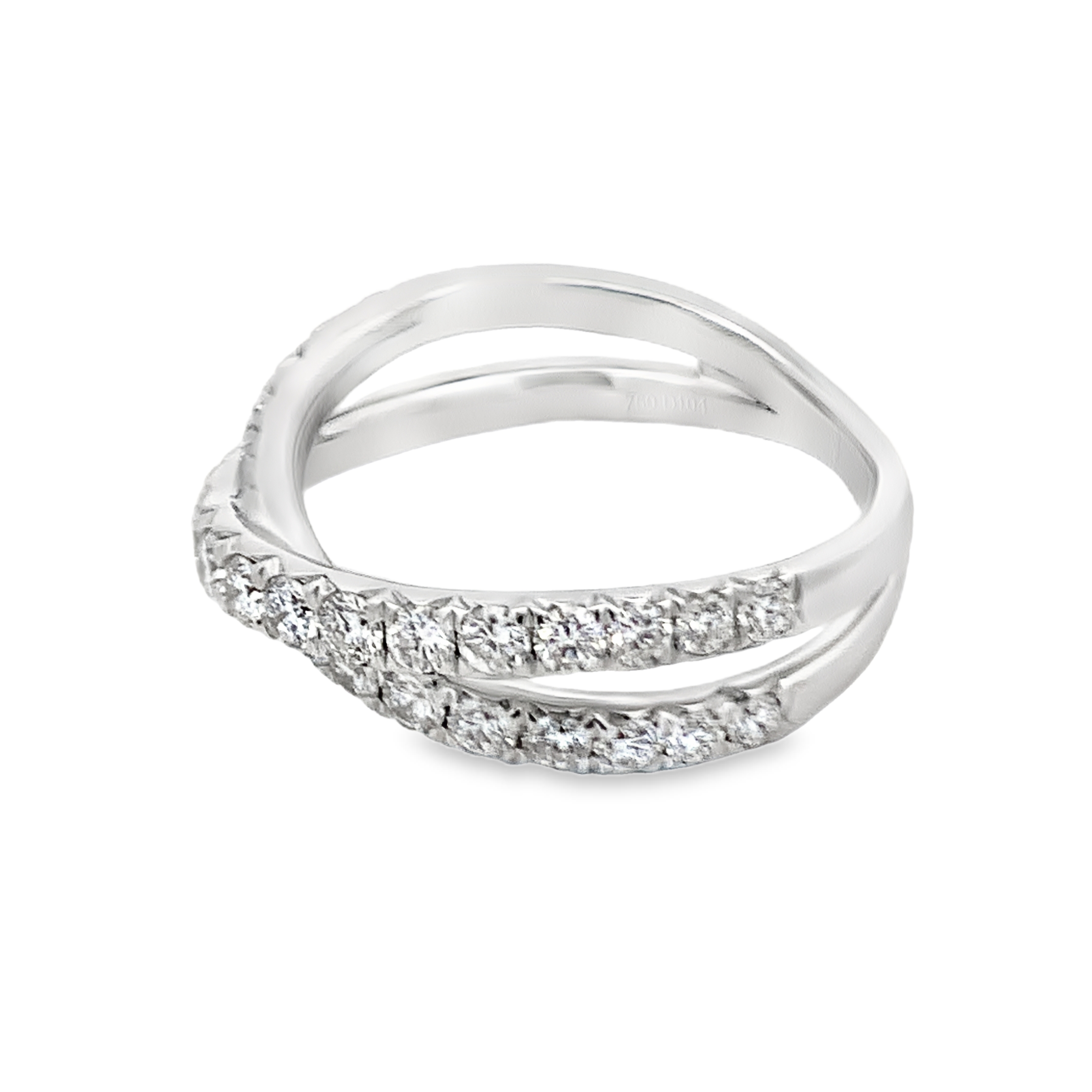 18K White Gold Diamond Criss Cross Ring