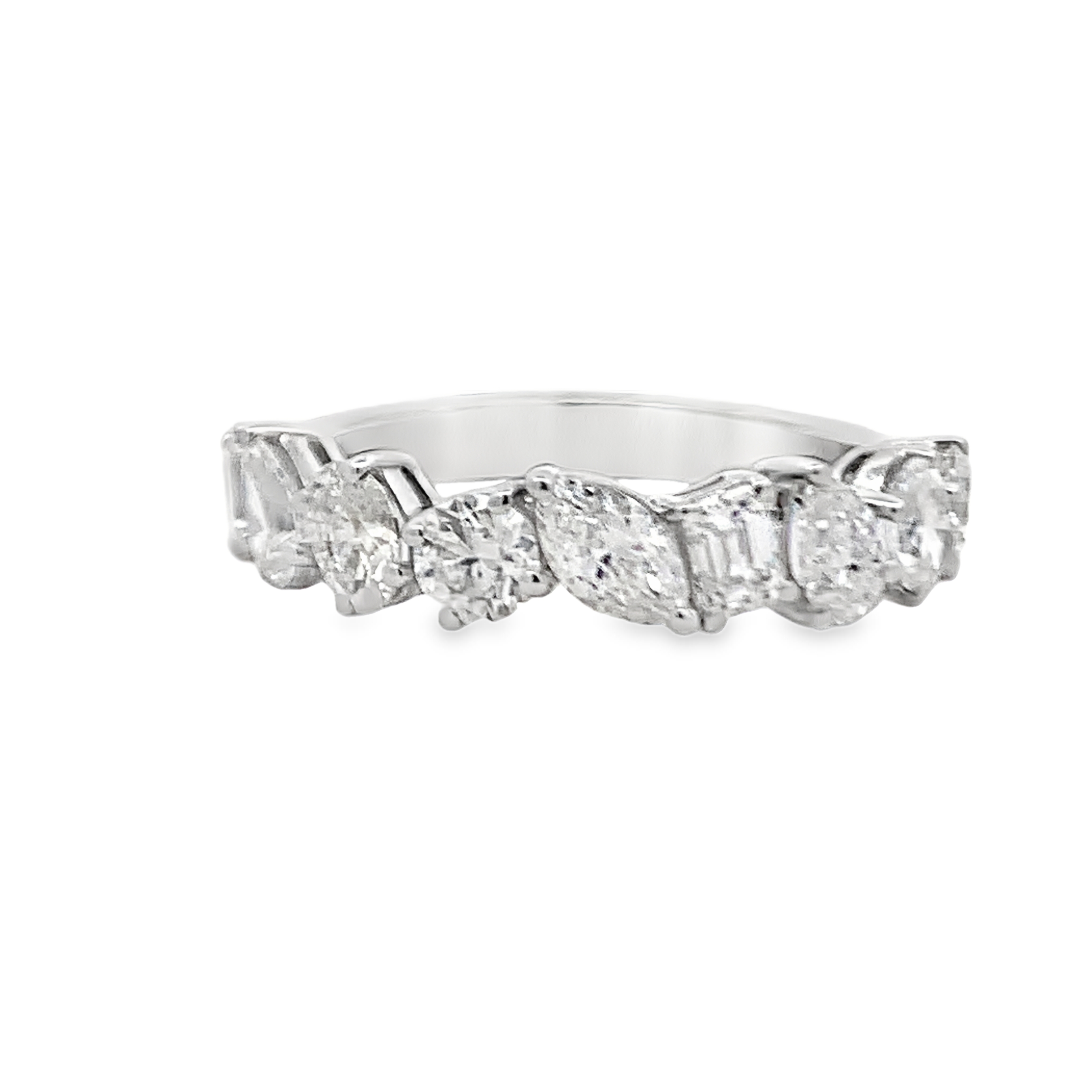 18K White Gold Mix Shape Diamond Ring