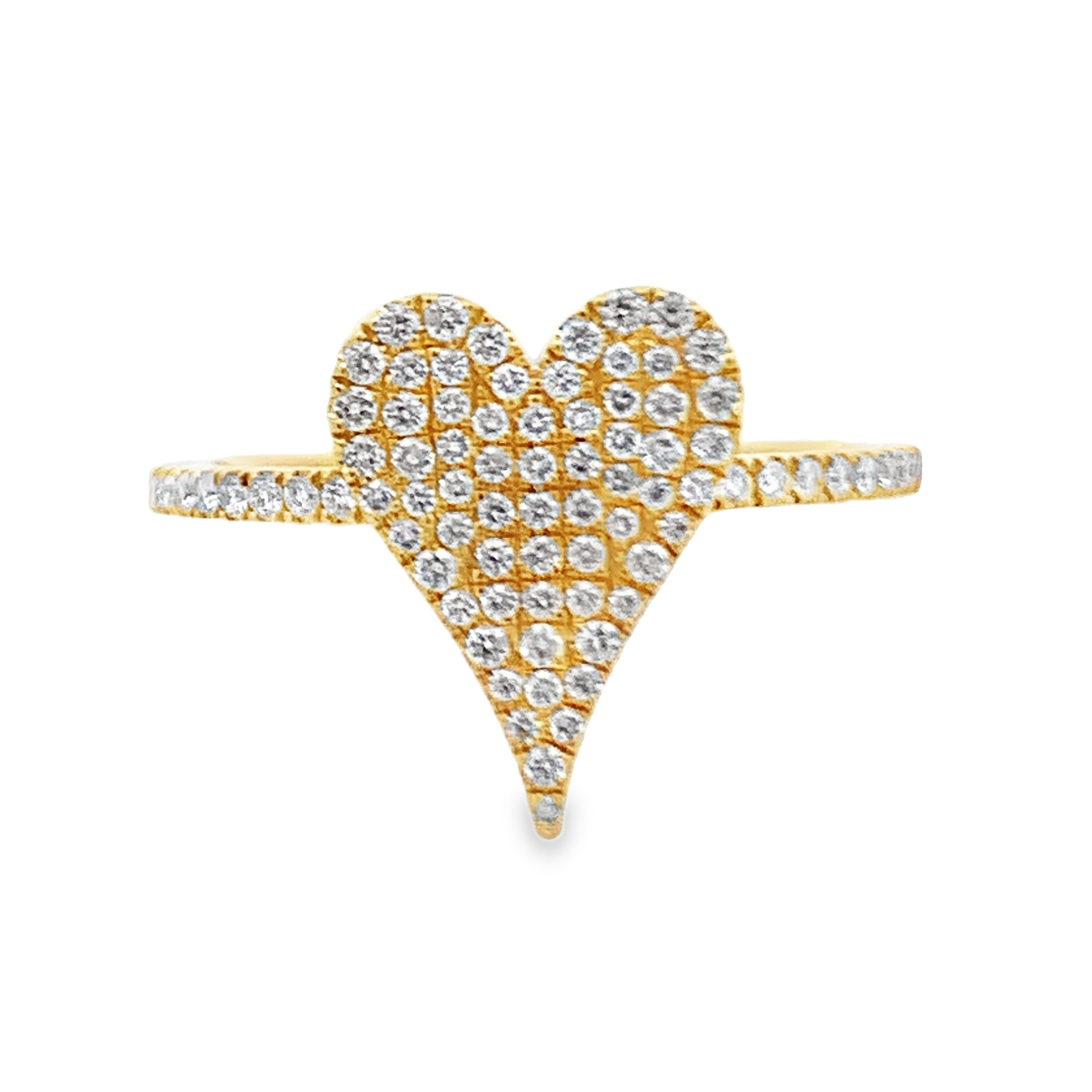 18 Yellow Gold Diamond Heart Ring