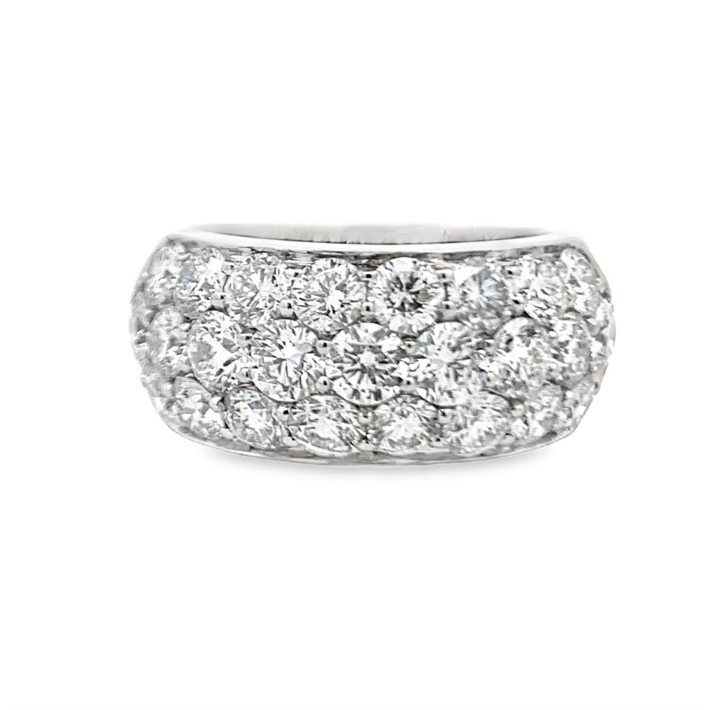 18K White Gold Wide Diamond Band