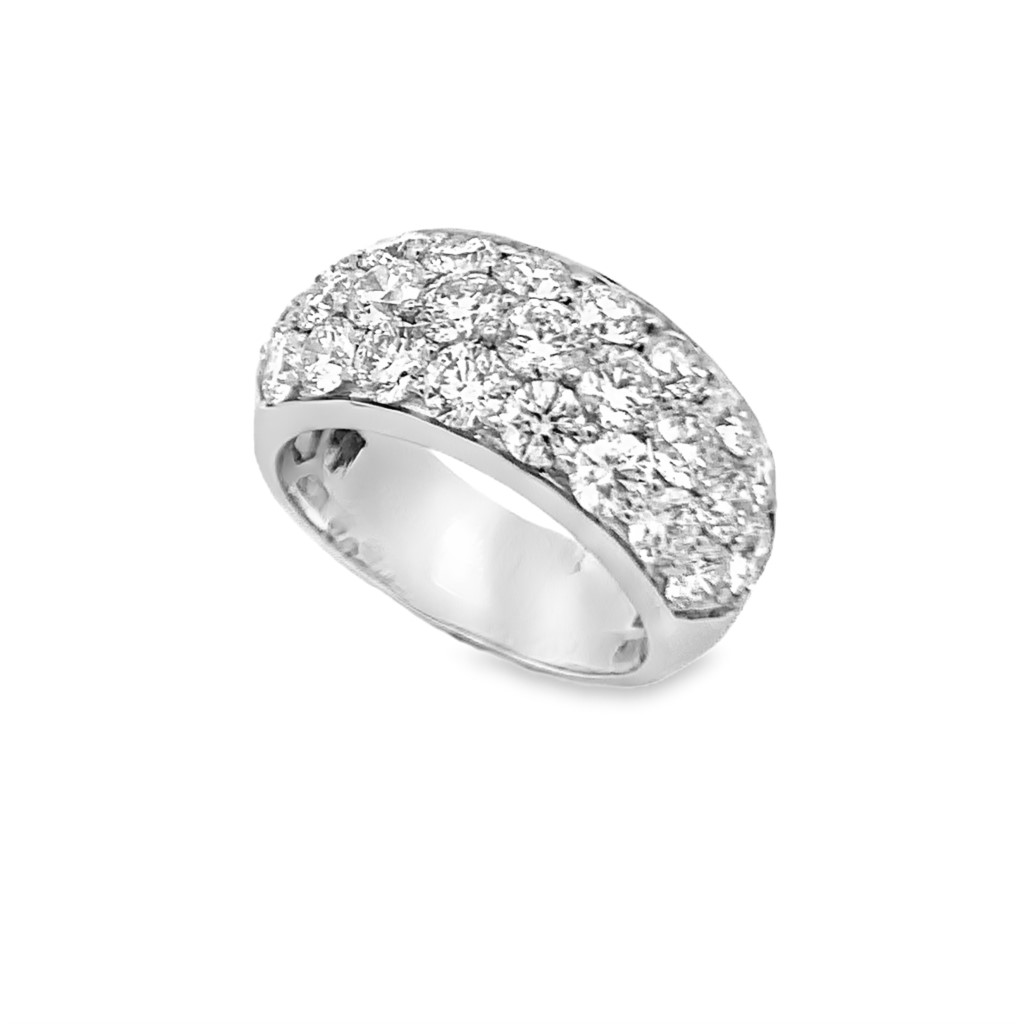 18K White Gold Wide Diamond Band