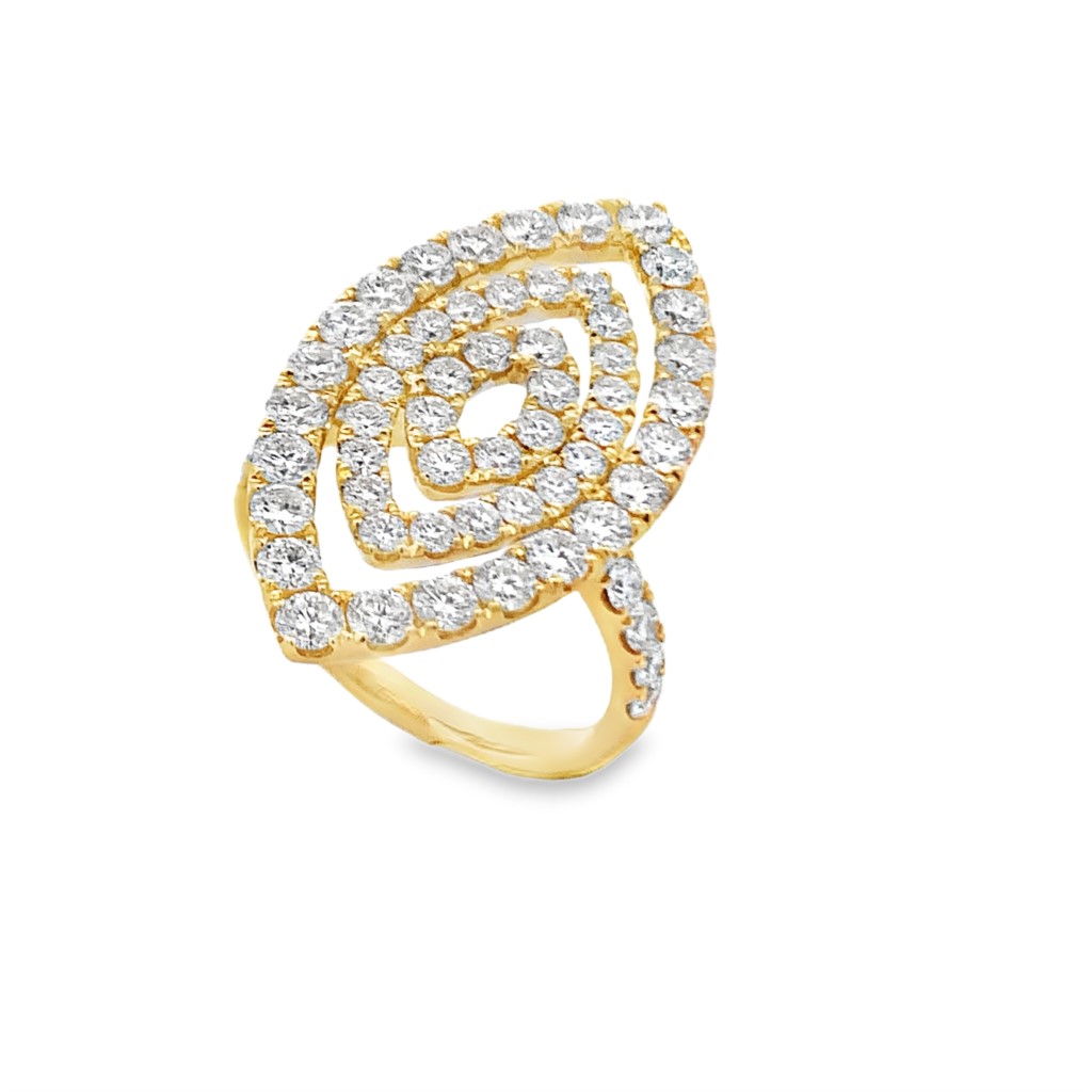 18K Yellow Gold Marquise Diamond Ring