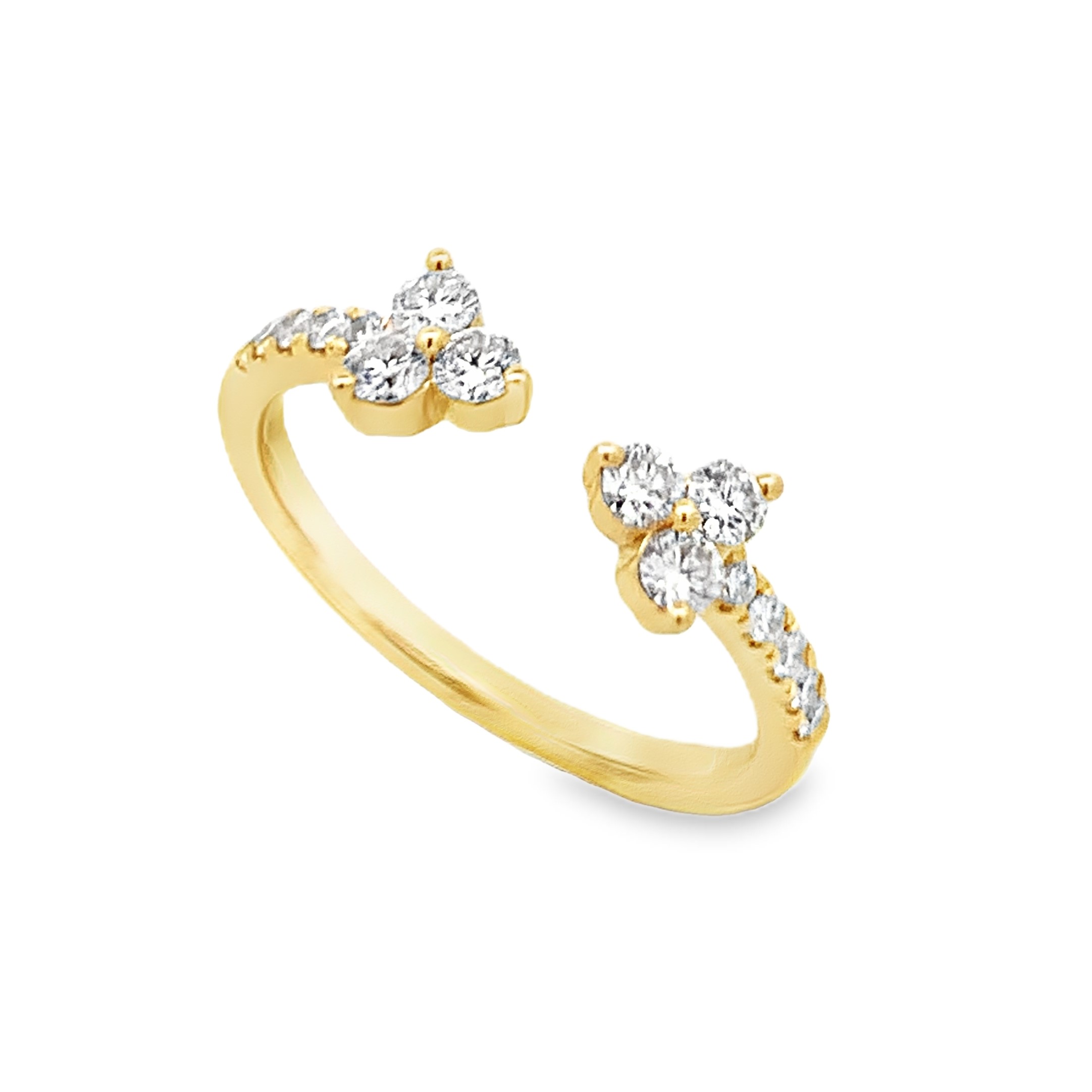 18K Yellow Gold Diamond Split Ring