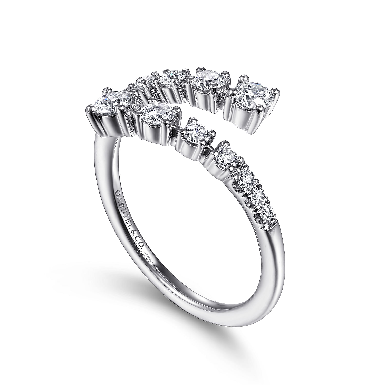 Gabriel & Co. 14K White Gold Kaslique Bypass Ring