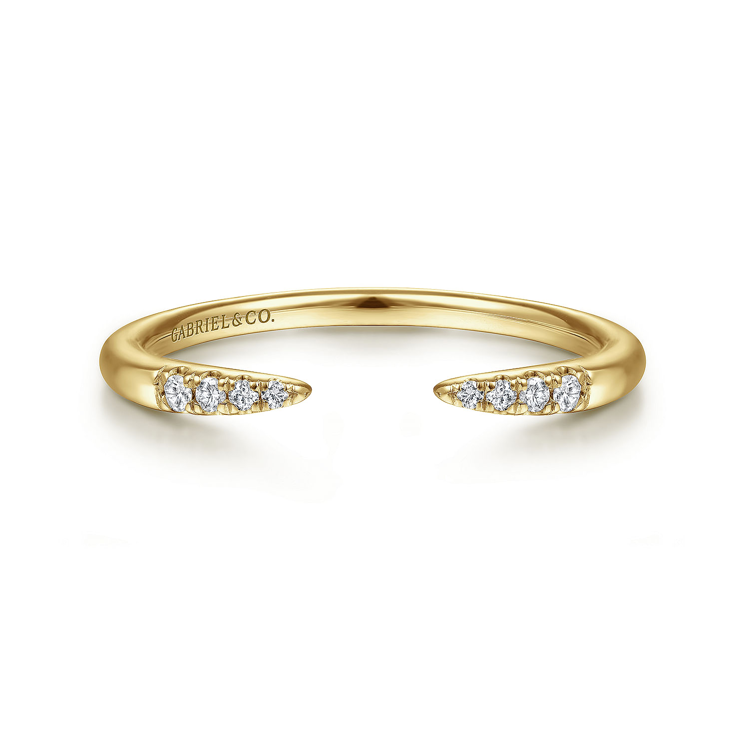 Gabriel & Co. 14K Yellow Gold Open Diamond Stackable Ring