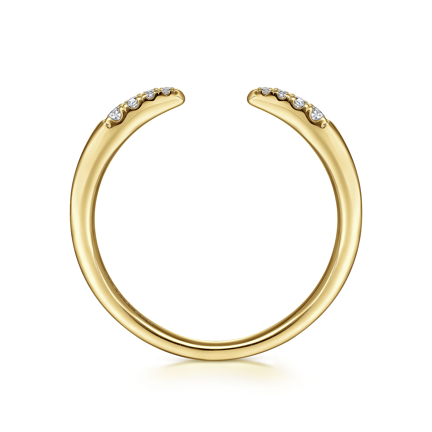 Gabriel & Co. 14K Yellow Gold Open Diamond Stackable Ring