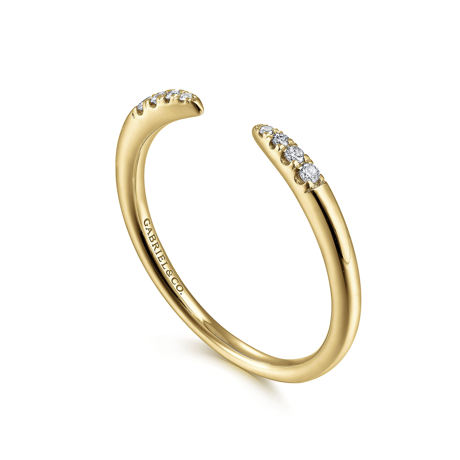 Gabriel & Co. 14K Yellow Gold Open Diamond Stackable Ring