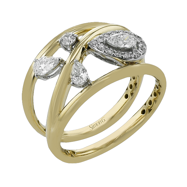 Simon G. 18K White & Yellow Gold Diamond Freeform Ring