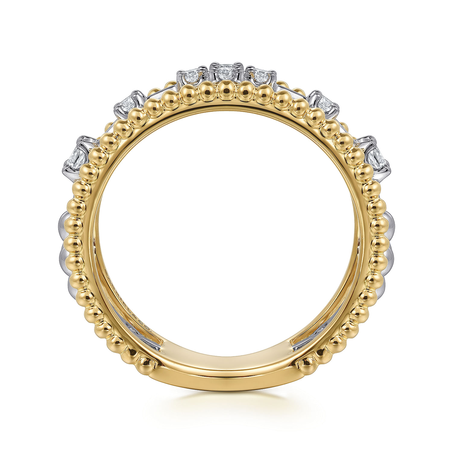 Gabriel & Co. 14K Two-Tone Bujukan Diamond Stackable Ring