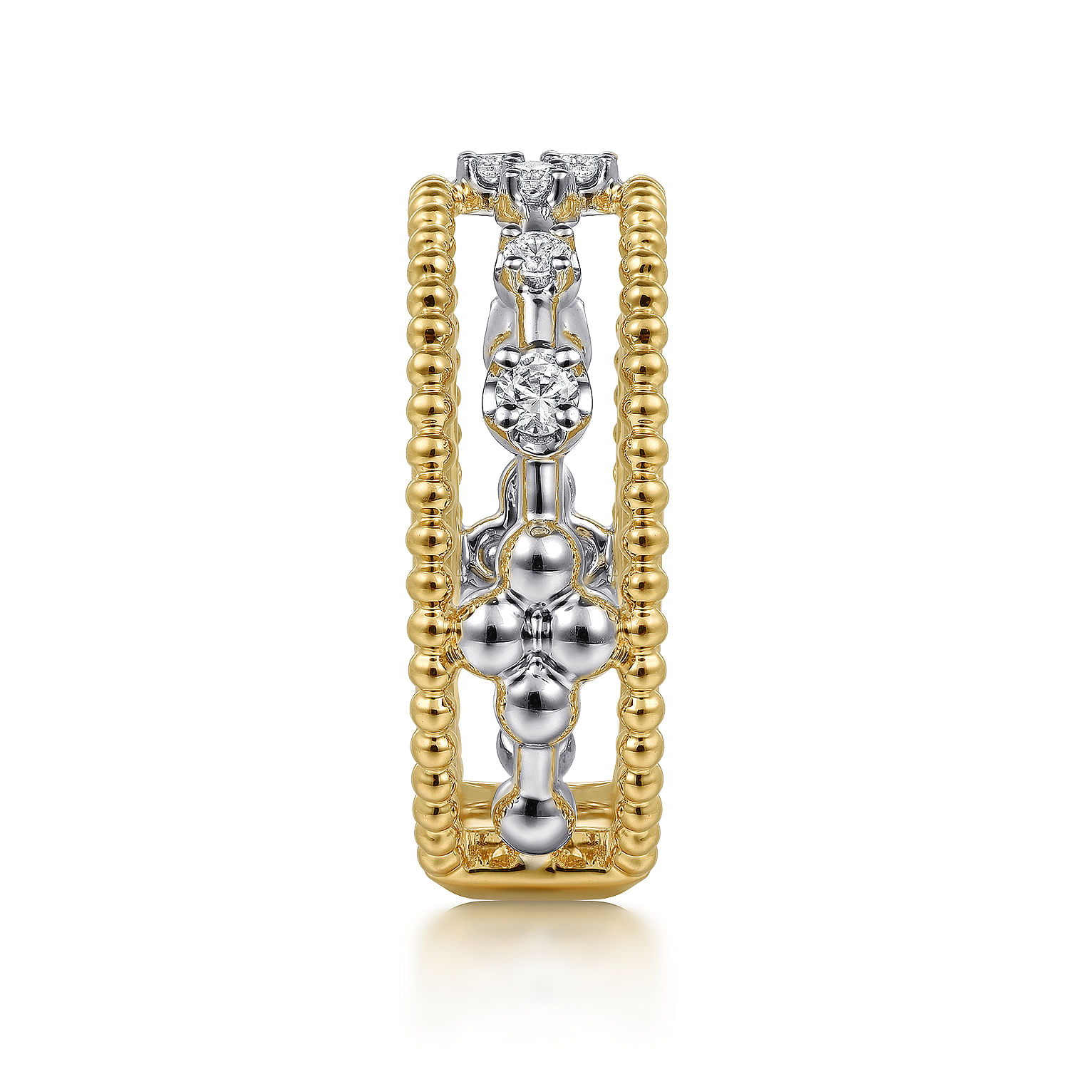 Gabriel & Co. 14K Two-Tone Bujukan Diamond Stackable Ring