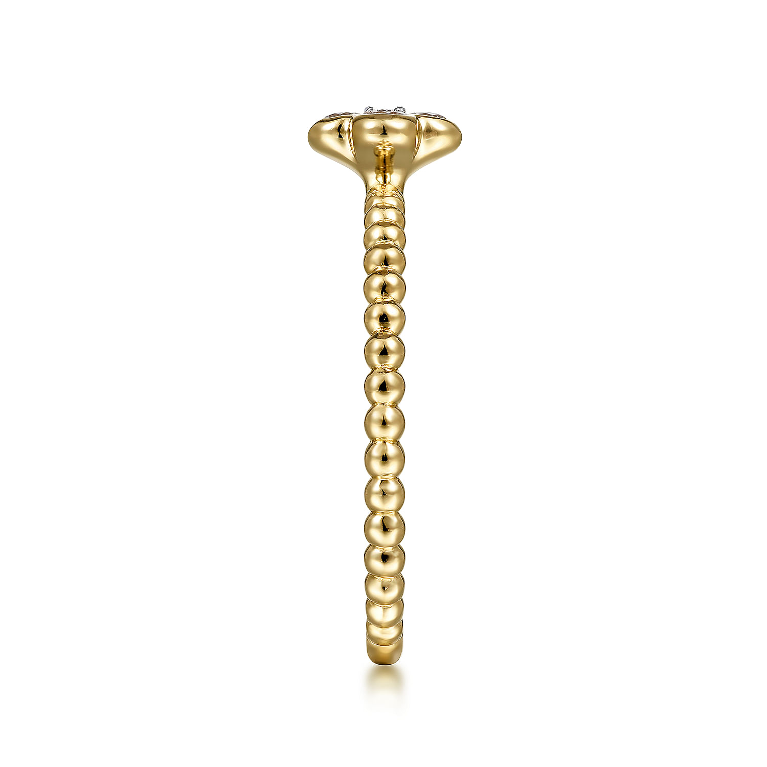 Gabriel & Co. 14K Yellow Gold Diamond Cluster Bead Ring