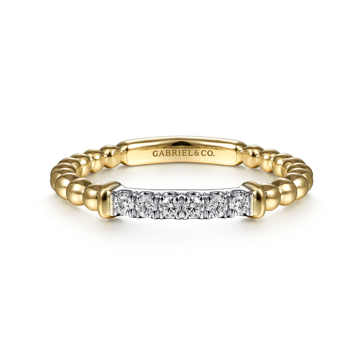 Gabriel & Co. 14K Two-Tone Bujukan Diamond Stackable Ring