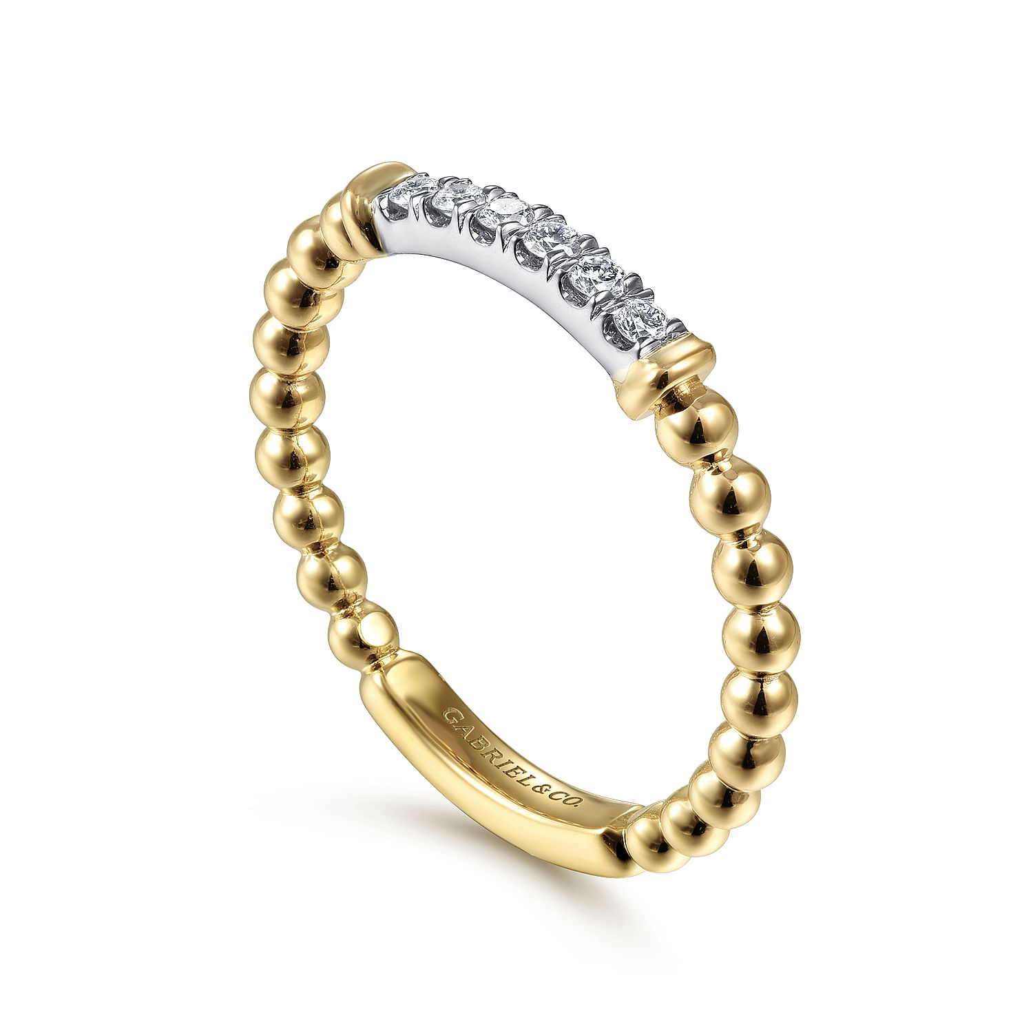 Gabriel & Co. 14K Two-Tone Bujukan Diamond Stackable Ring