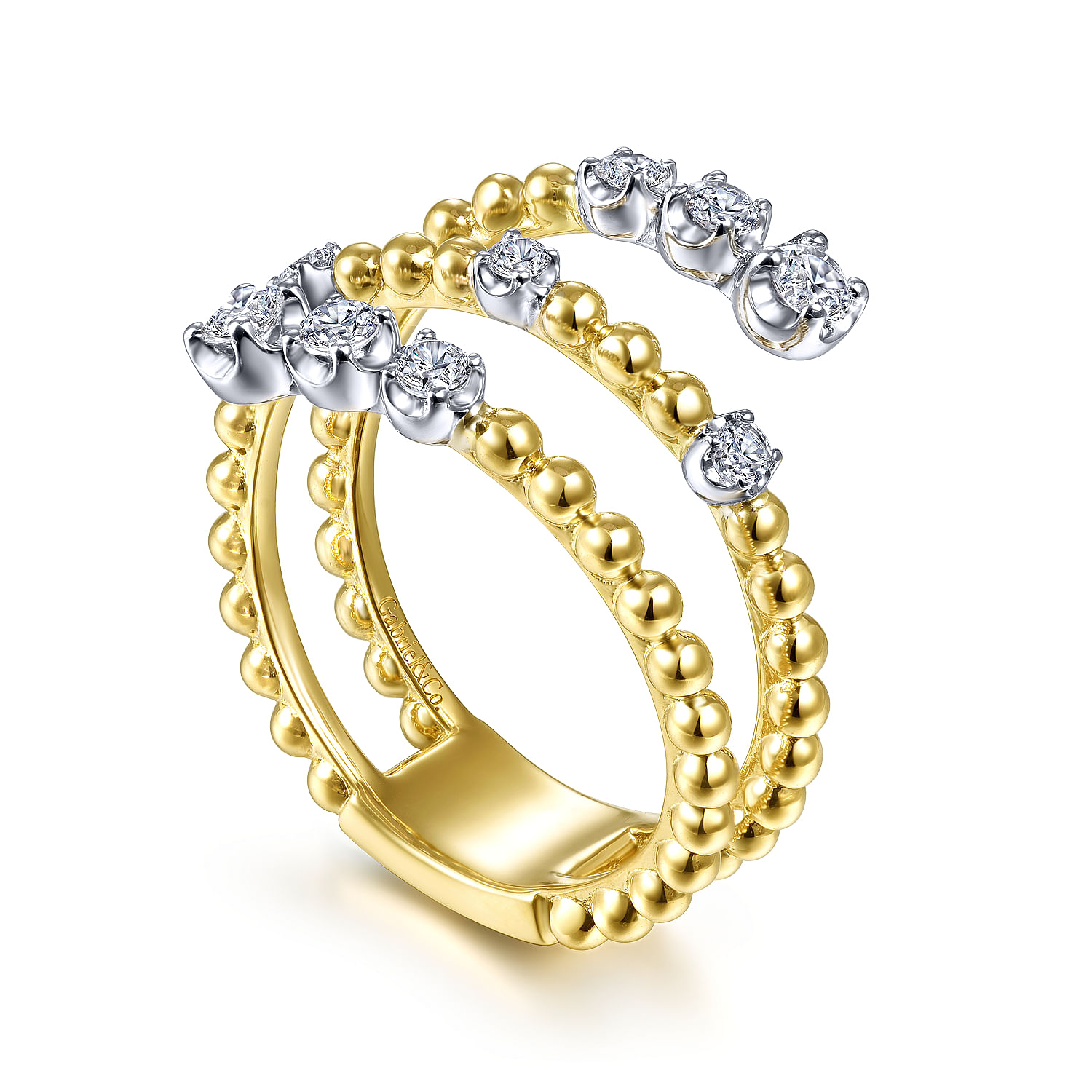 Gabriel & Co 14K Two-Tone Bujukan Diamond Wrap Ring