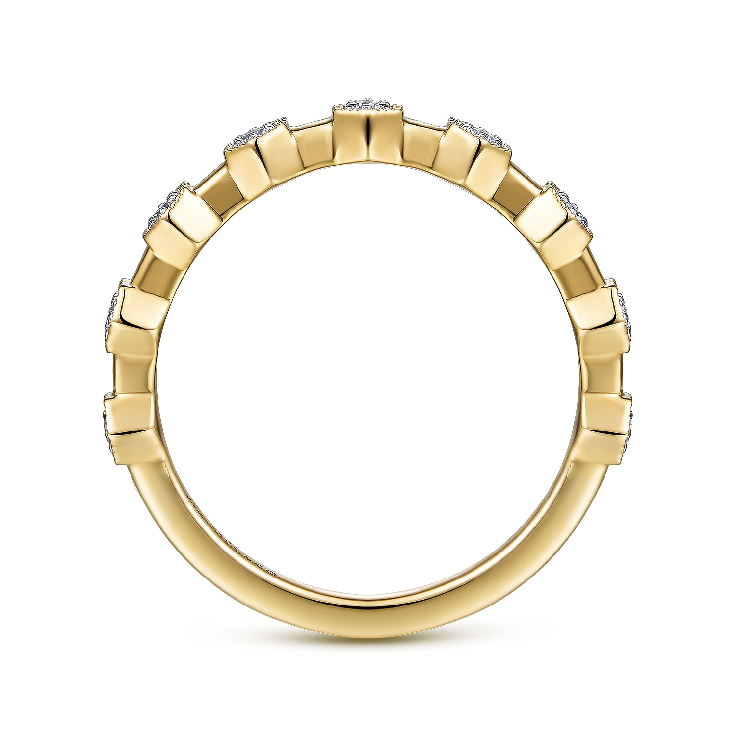 Gabriel & Co. 14K Yellow Gold Diamond Station Ring