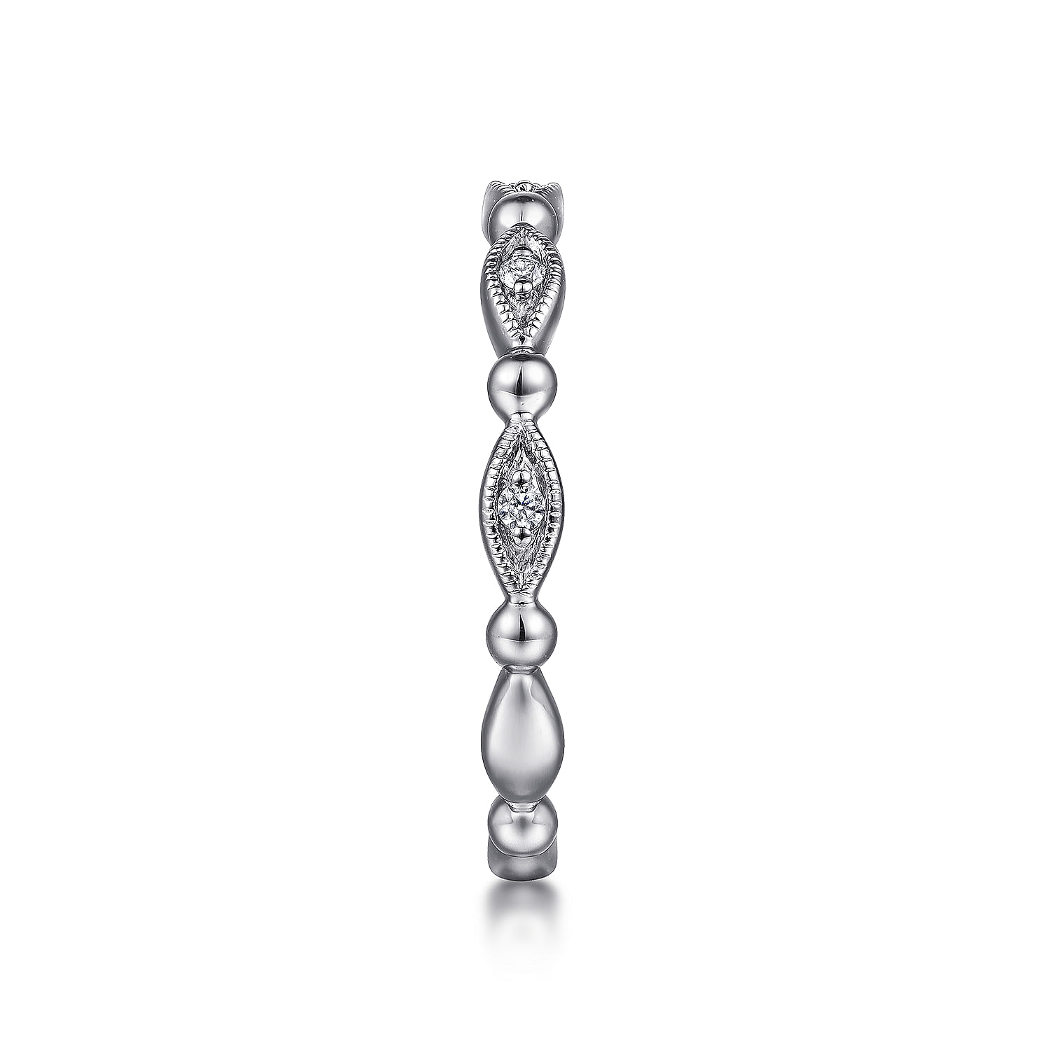 Gabriel & Co. 14K White Gold Bujukan Diamond Stackable Ring