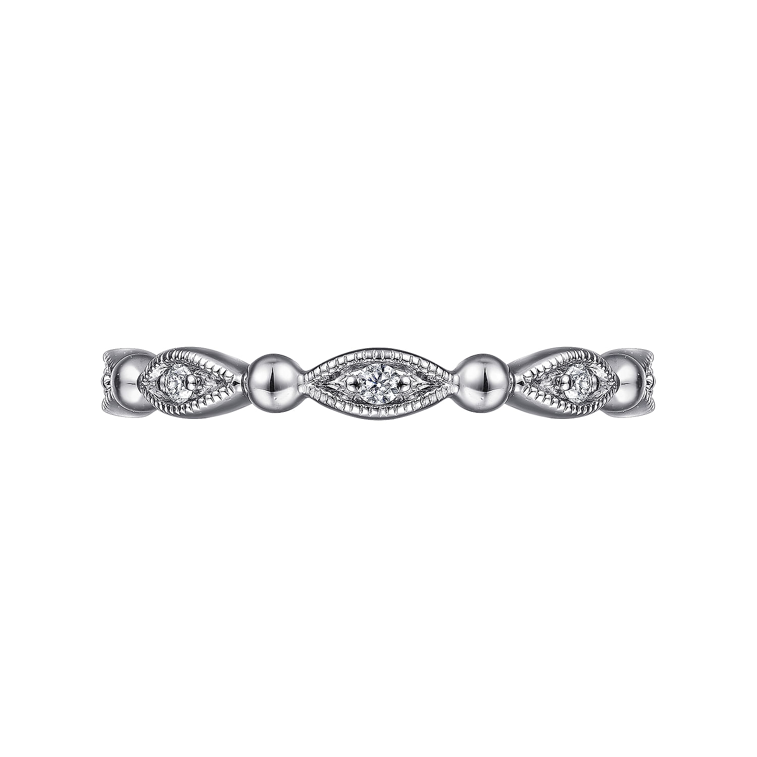 Gabriel & Co. 14K White Gold Bujukan Diamond Stackable Ring