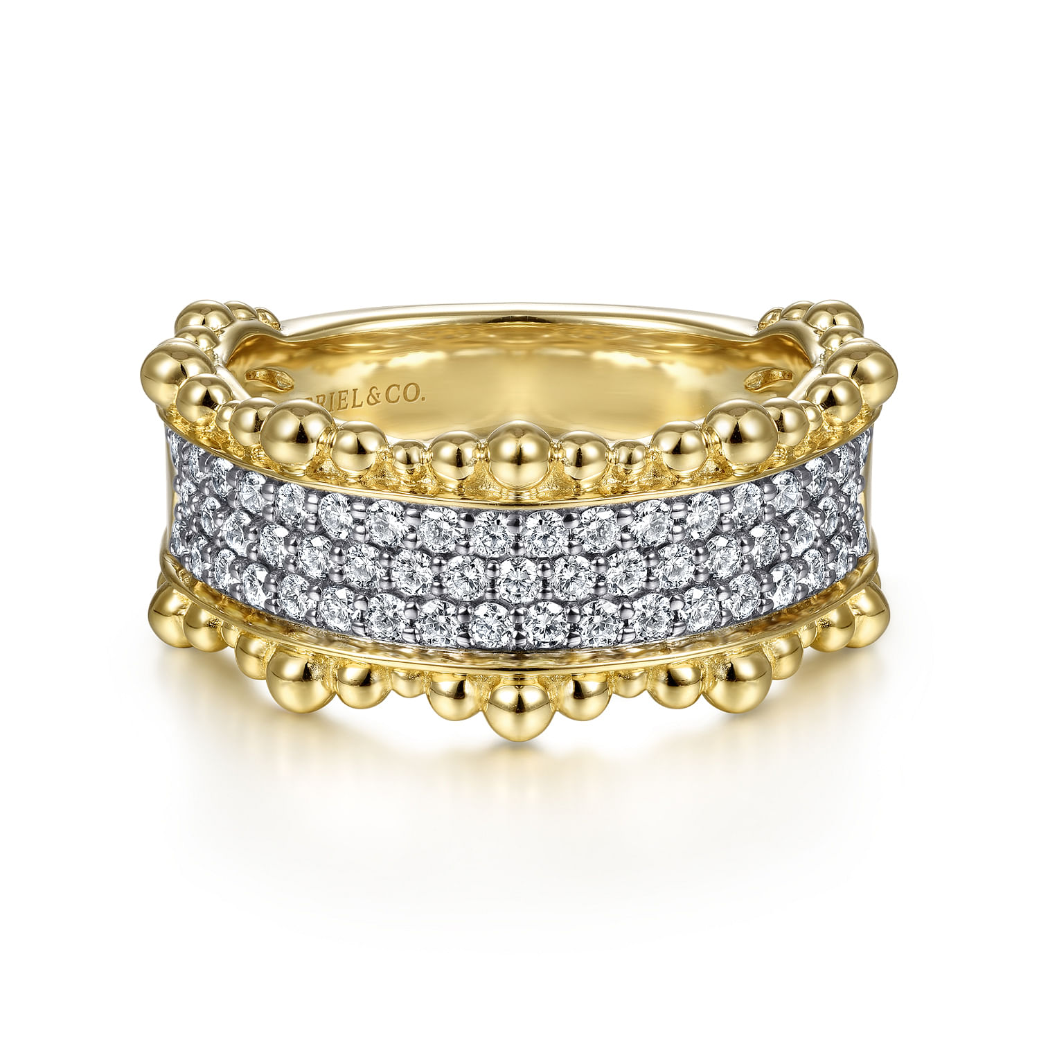 Gabriel & Co. 14K Yellow Gold Bujukan Pave Diamond Ring