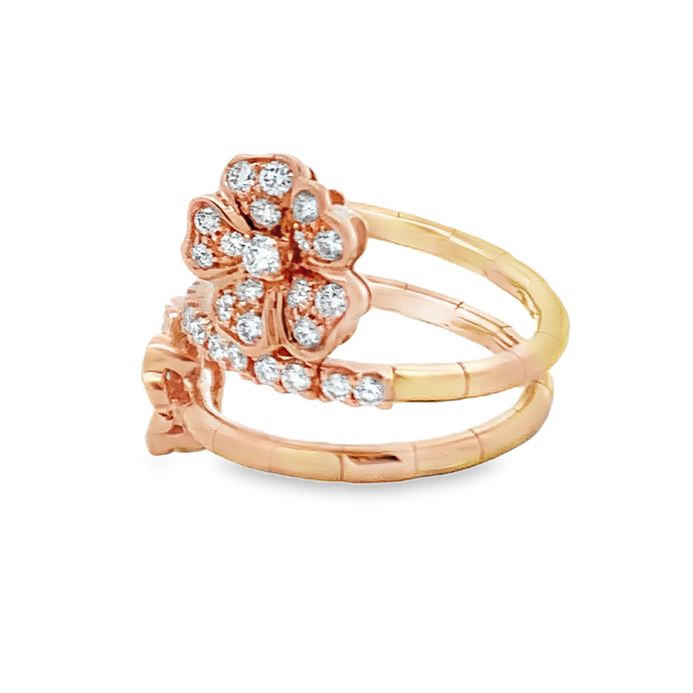 Leo Pizzo 18K Rose Gold Diamond Wrap Flower Ring