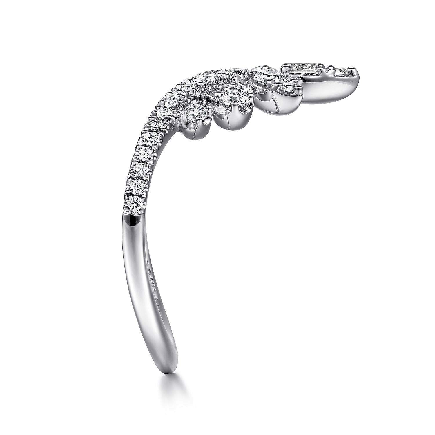 Gabriel & Co. 14K White Gold Bursting Diamond Chevron Ring