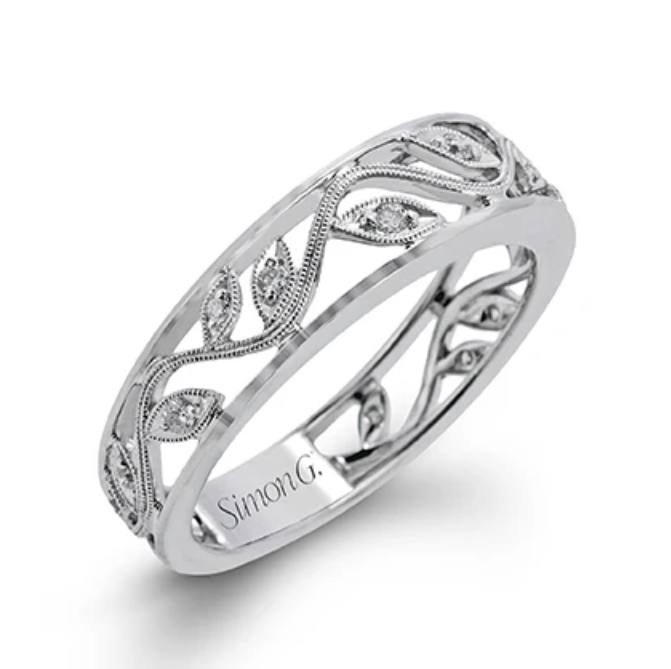 Simon G. Platinum Floral Diamond Ring