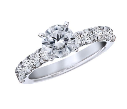 Romanza 14K White Gold Diamond Engagement Ring Setting