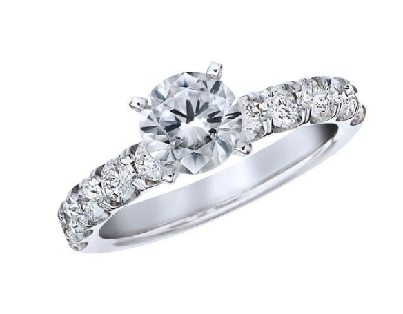 Romanza 14K White Gold Diamond Engagement Ring Setting