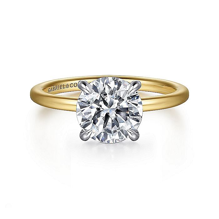 Gabriel & Co. 14K Two-Tone Solitaire Engagement Ring Setting