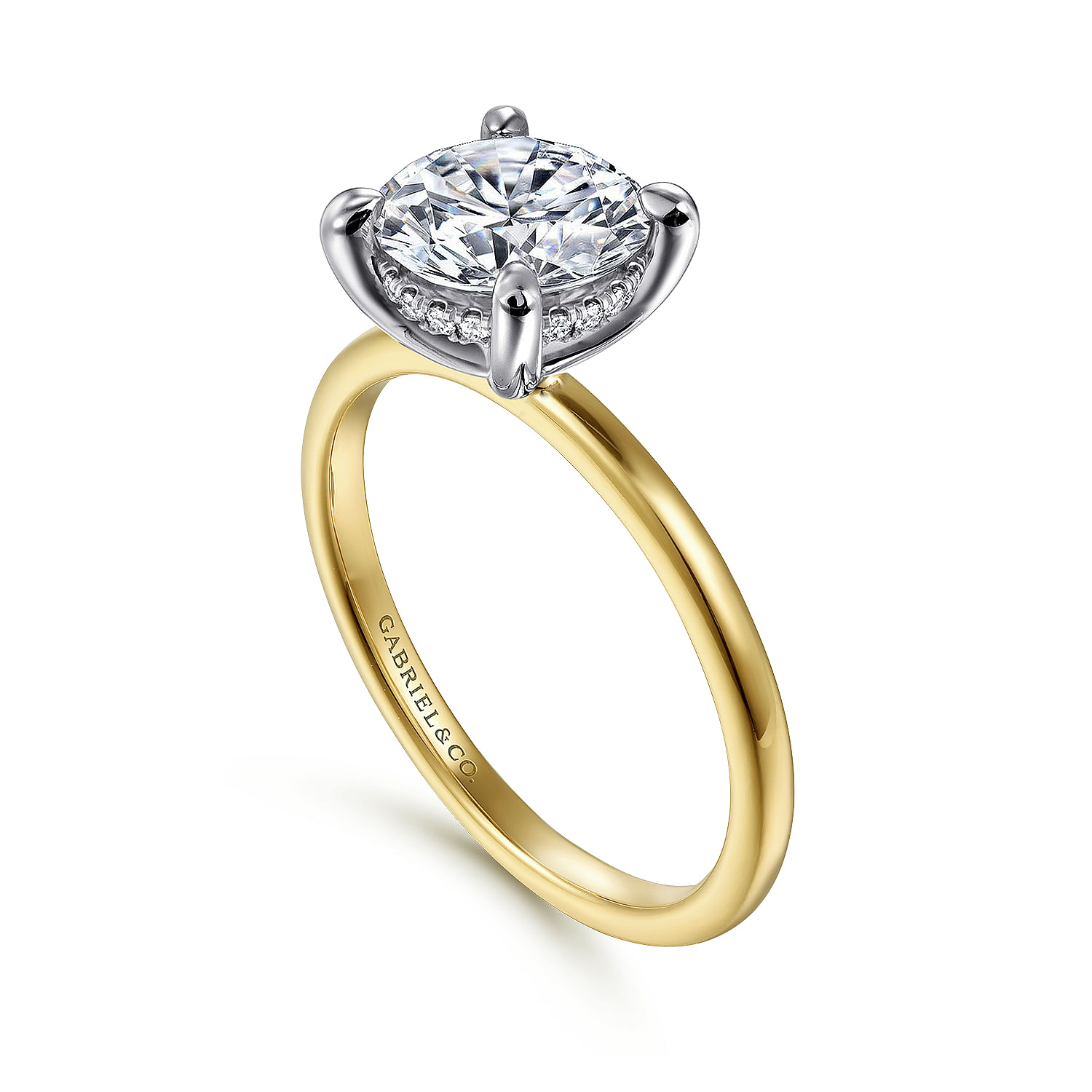 Gabriel & Co. 14K Two-Tone Solitaire Engagement Ring Setting