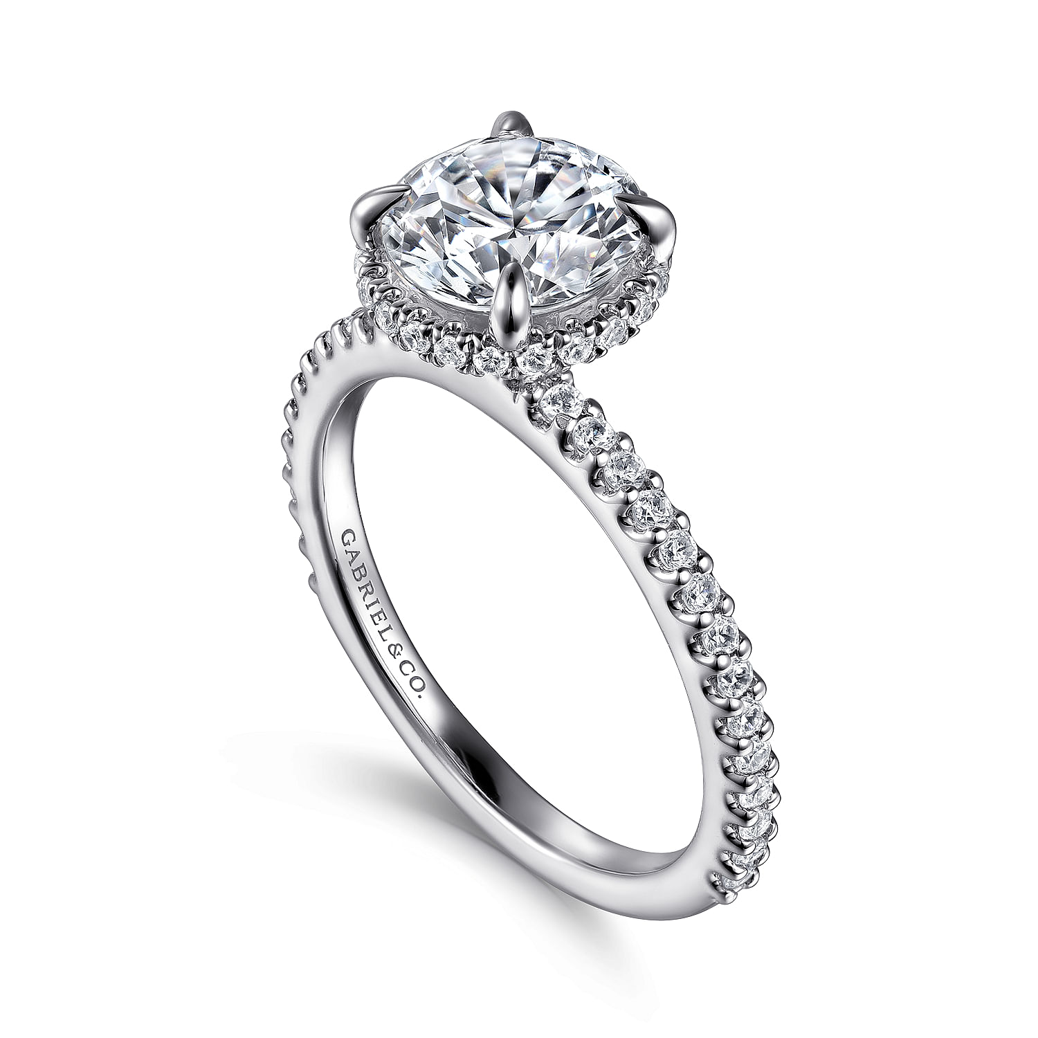 Gabriel & Co. 14K White Gold Diamond Halo Engagement Ring Setting