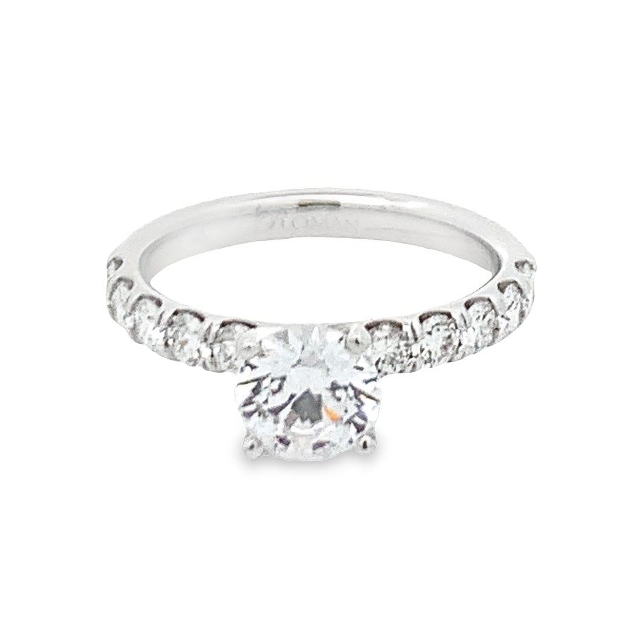 Romanza 14K White Gold Diamond Engagement Ring Setting