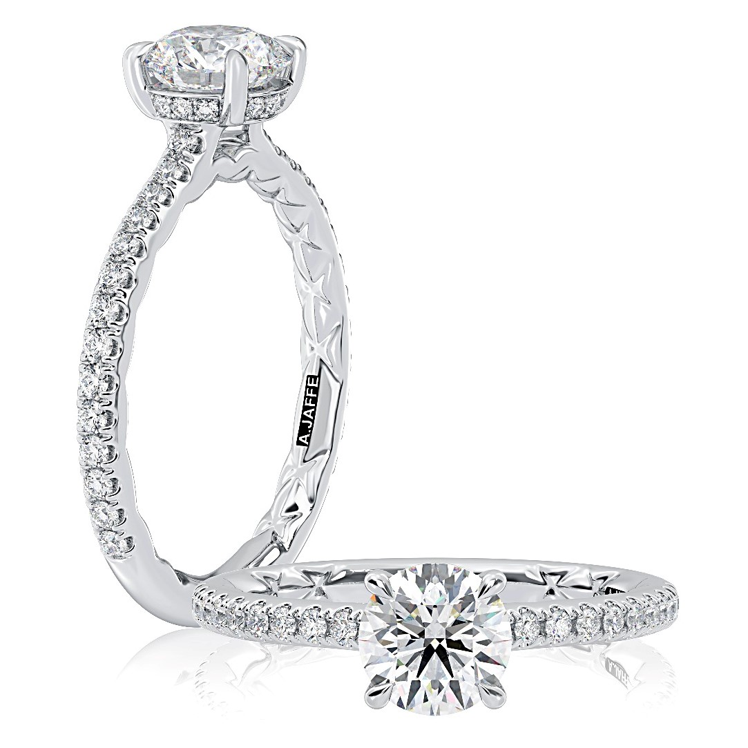 A.Jaffe 14K White Gold Engagement Ring Setting