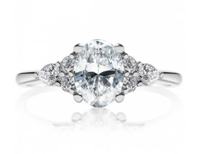 14K White Gold Diamond Engagement Ring Setting