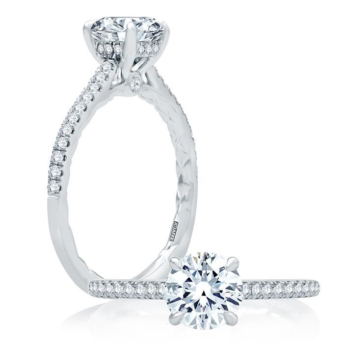 A.Jaffe Platinum Diamond Engagement Ring Setting