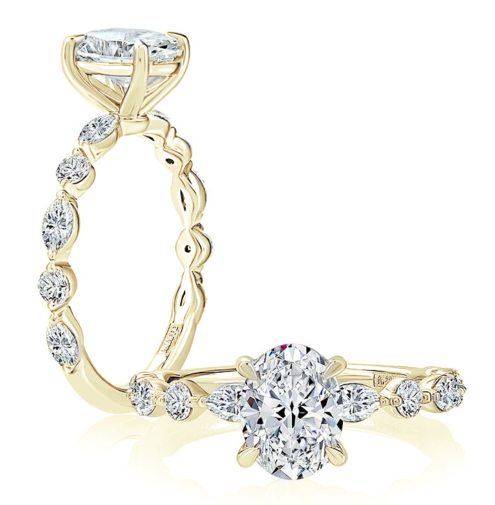 A. Jaffe 14K Yellow Gold Diamond Engagement Ring Setting