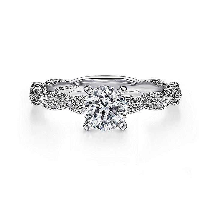 Gabriel & Co. 14K White Gold Diamond Semi-Mount Ring