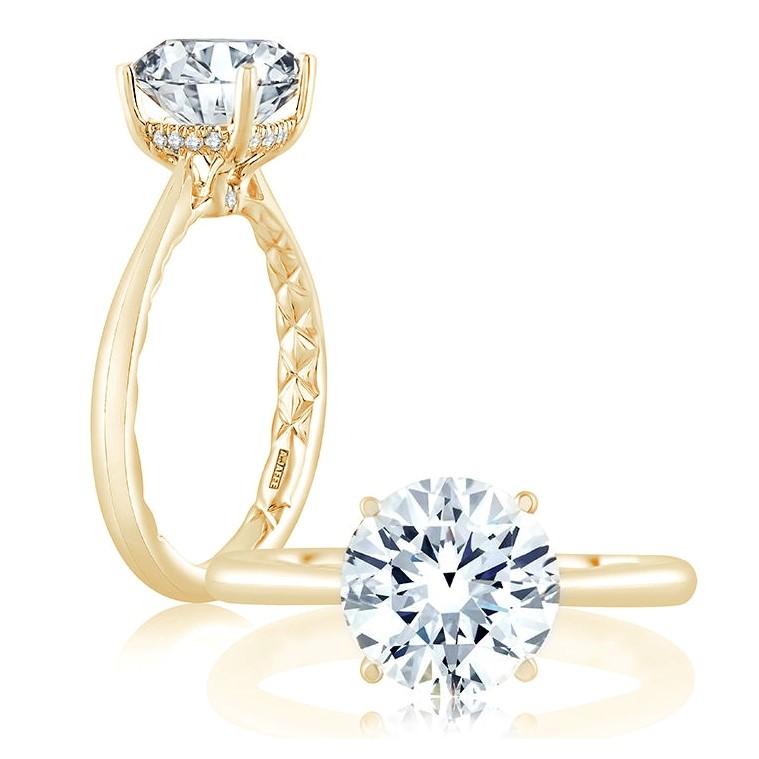 A. Jaffe 14K Yellow Gold Hidden Halo Engagement Ring Setting