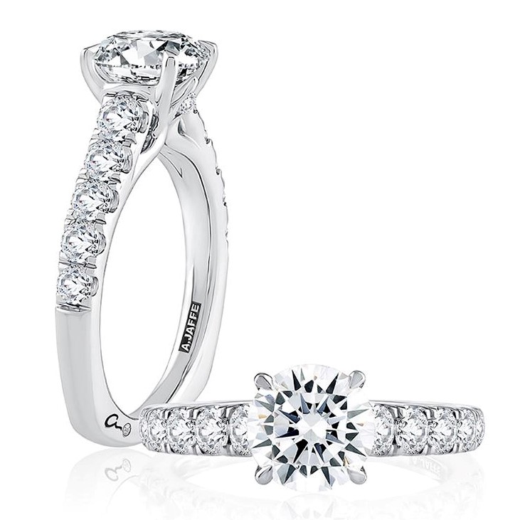 A. Jaffe Platinum Diamond Engagement Ring Setting